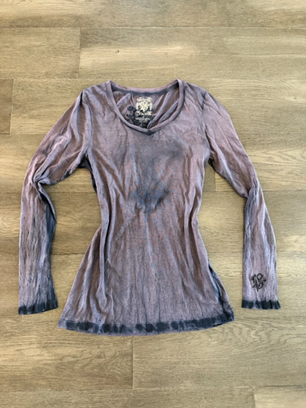Velvet Stone Beaded Cross Back Long sleeve